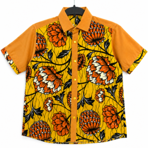 Chemise Wax Africain de Motif Pivoine – Sunset Flower