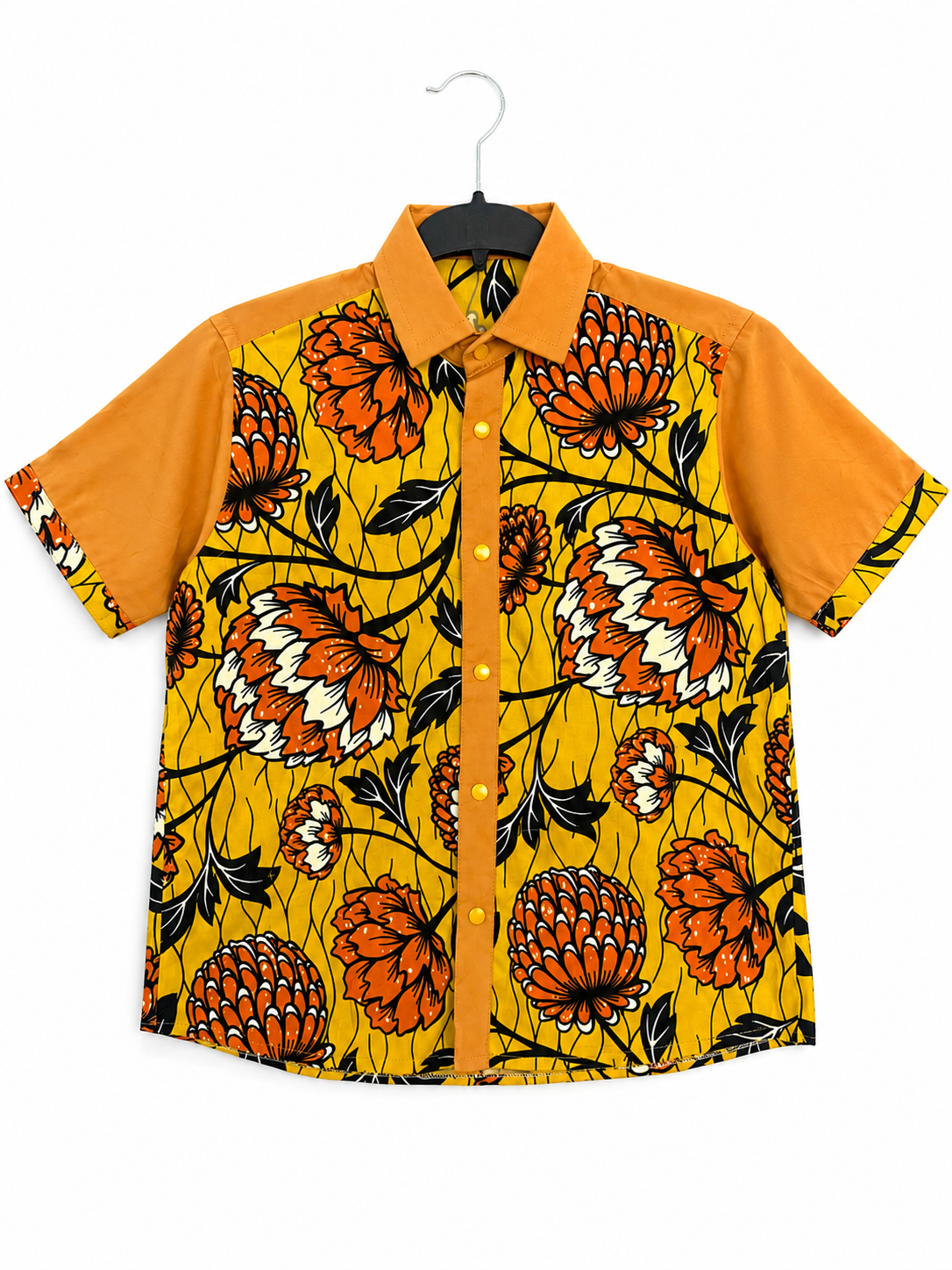 Chemise Wax Africain de Motif Pivoine – Sunset Flower