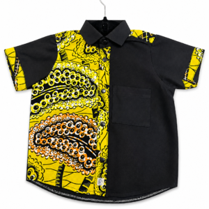 Chemise Wax Africaine de couleur jaune - Maison Asseu